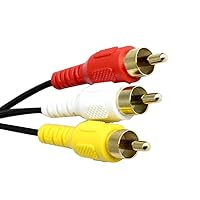 Vista 2 de QiCheng&LYS Cable de video RCA a RCA AV, 3RCA macho a 3RCA macho, cable AUX de audio estéreo para teléfonos inteligentes, MP3, tabletas, altavoces