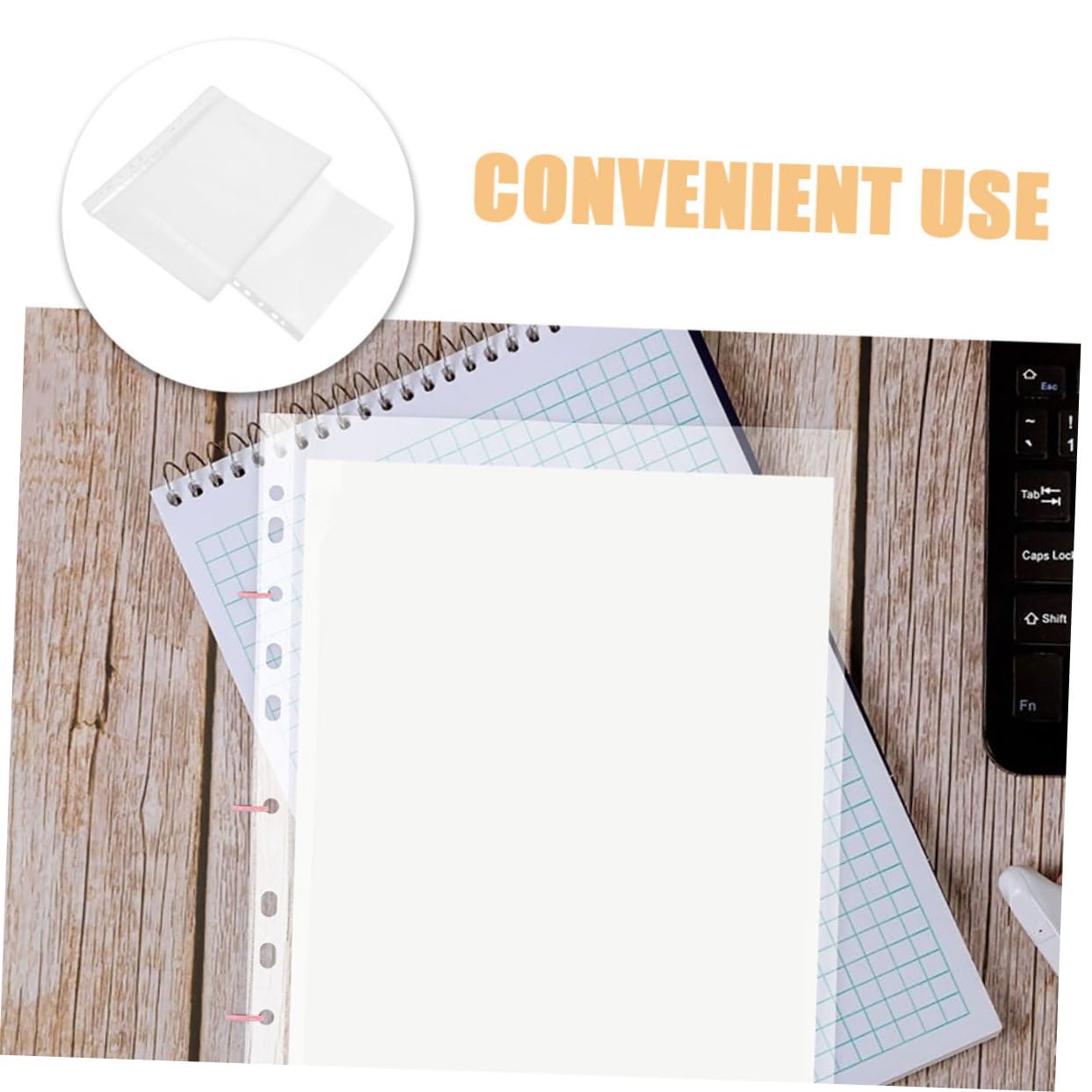 Klarsichthüllen Pp 11-loch für Ordner, Schutz für Schule und Büro | A4 Passend, für Fotos und Notenblätter, Top Loading Design, Robuste Ausführung, 100 Stück