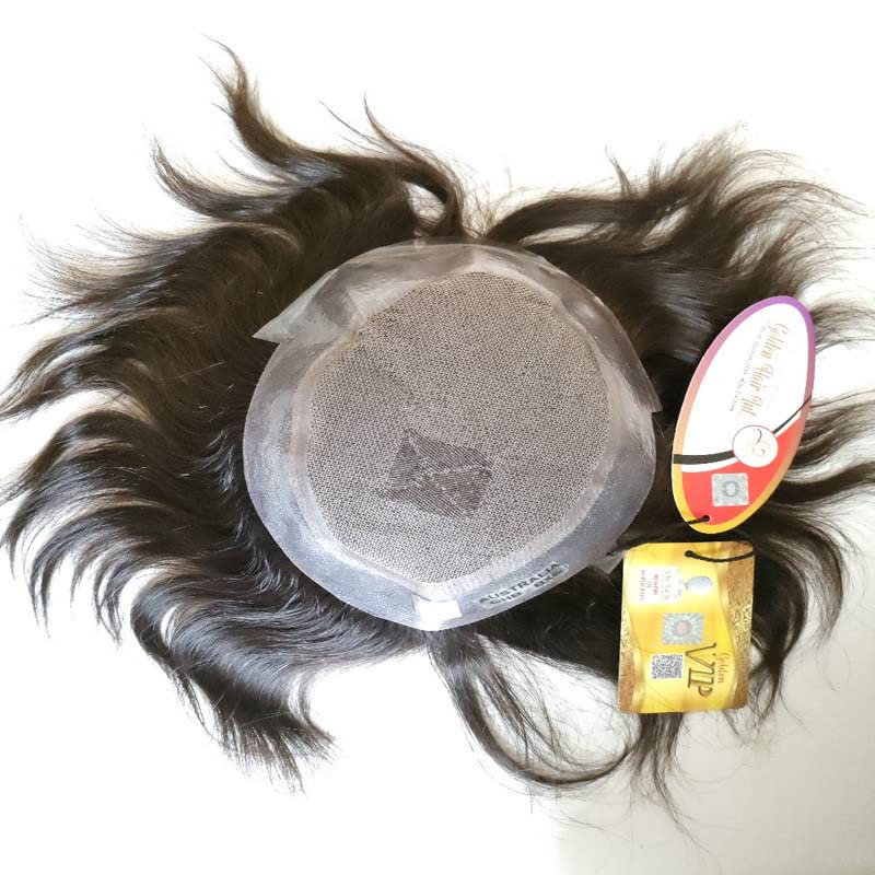 Image of Australian Hair Patch for Men, Natural Looking Front Lace Hair System /Patch /Toupee /Wig /Piece.Non Surgical Hair Replacement Solution. Front Lace Men's Wig /Toupee (7 * 5)