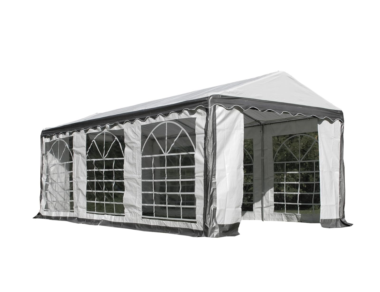 Dancover Partyzelt Pavillon Festzelt Plus 3x6m PE, Grau/Weiß Baumarkt
