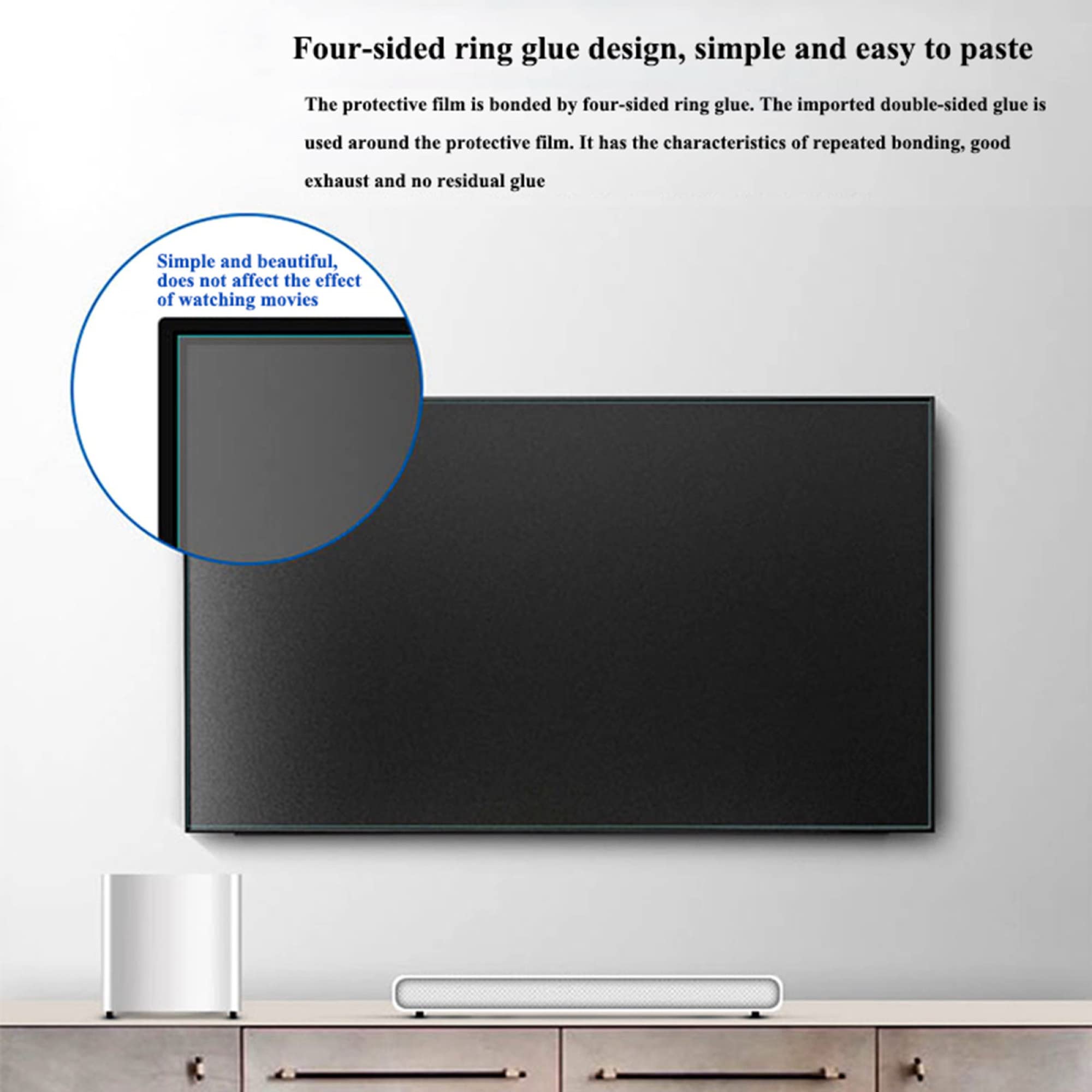 Osłona ekranu Smart TV, Filtr ochronny na ekran telewizora LCD LED 4K OLED QLED o przekątnej 32-75 cali(46in 1017x570mm)