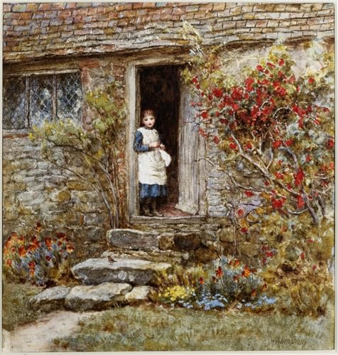Poster Corcorus Japonica Helen Allingham tableau vintage pour valoriser un mur blanc de chambre