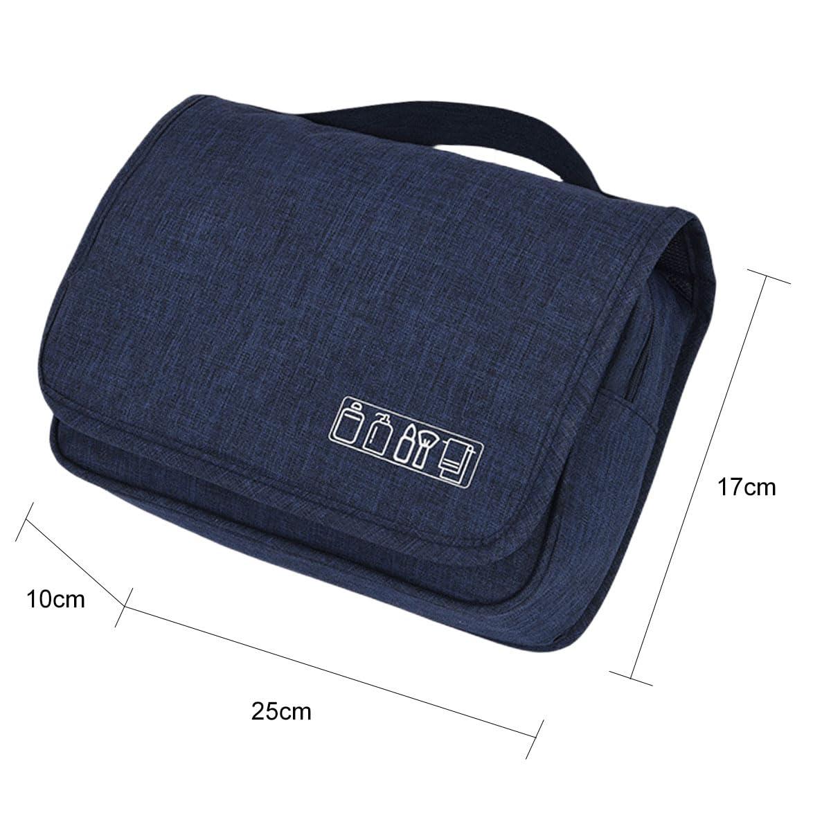 FAVORTALK Hanging Toiletry Bag for Women Navy Wash Bag Travel Makeup Cosmetic Organizer for Men Waterproof Toiletries Organizer for Business Trip Vacation 9.8x3.9x6.7 Inch - XSB12011 - 2