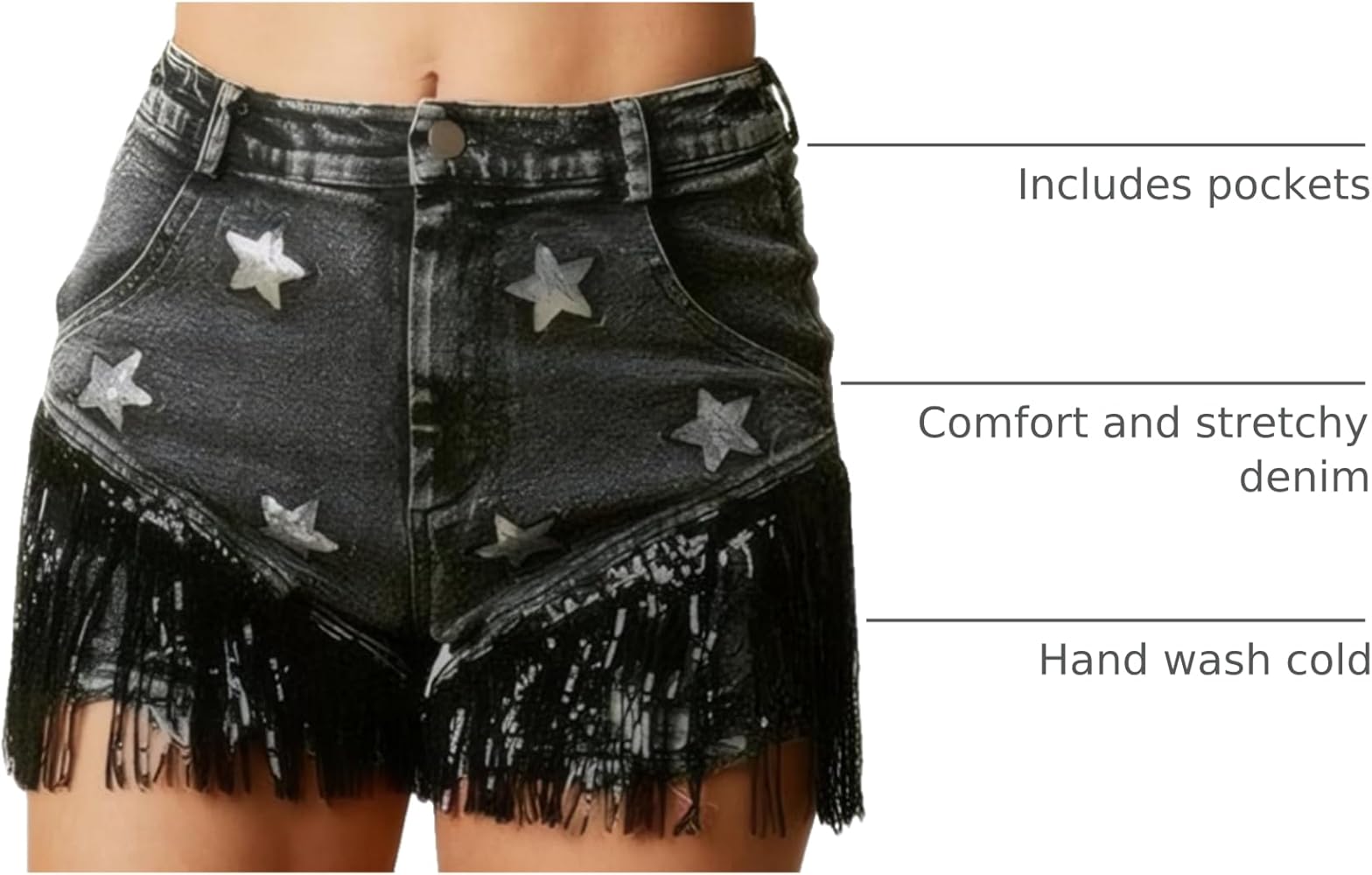 EZAPINE Women's Ripped High Waisted Denim Shorts Starstruck