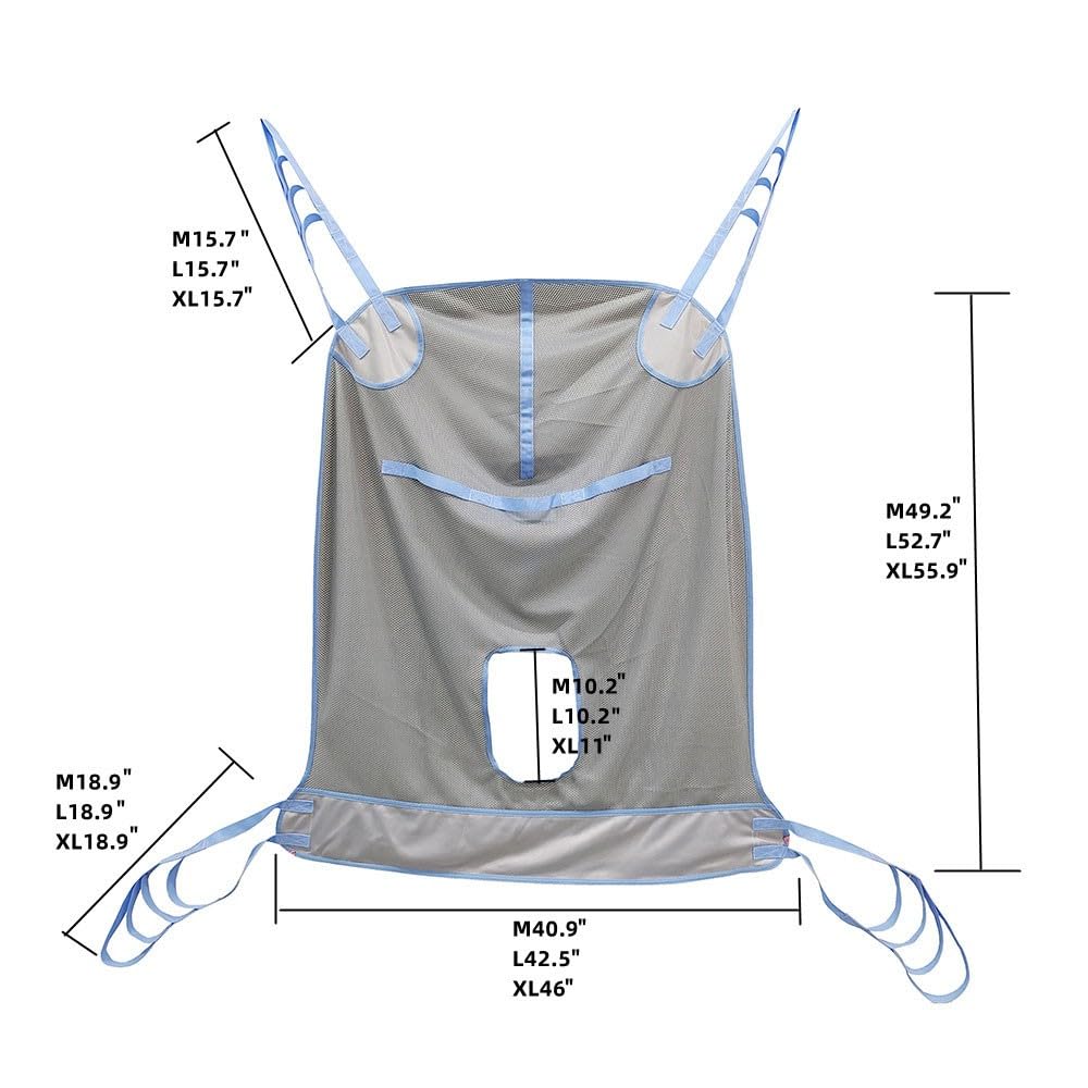 Arnés Elevación Paciente Cuerpo Completo, Grúa de Paciente, Eslinga De Elevación,para Posicionamiento Y Elevación De La Cama,Enfermería, Fácil de Usar Medium