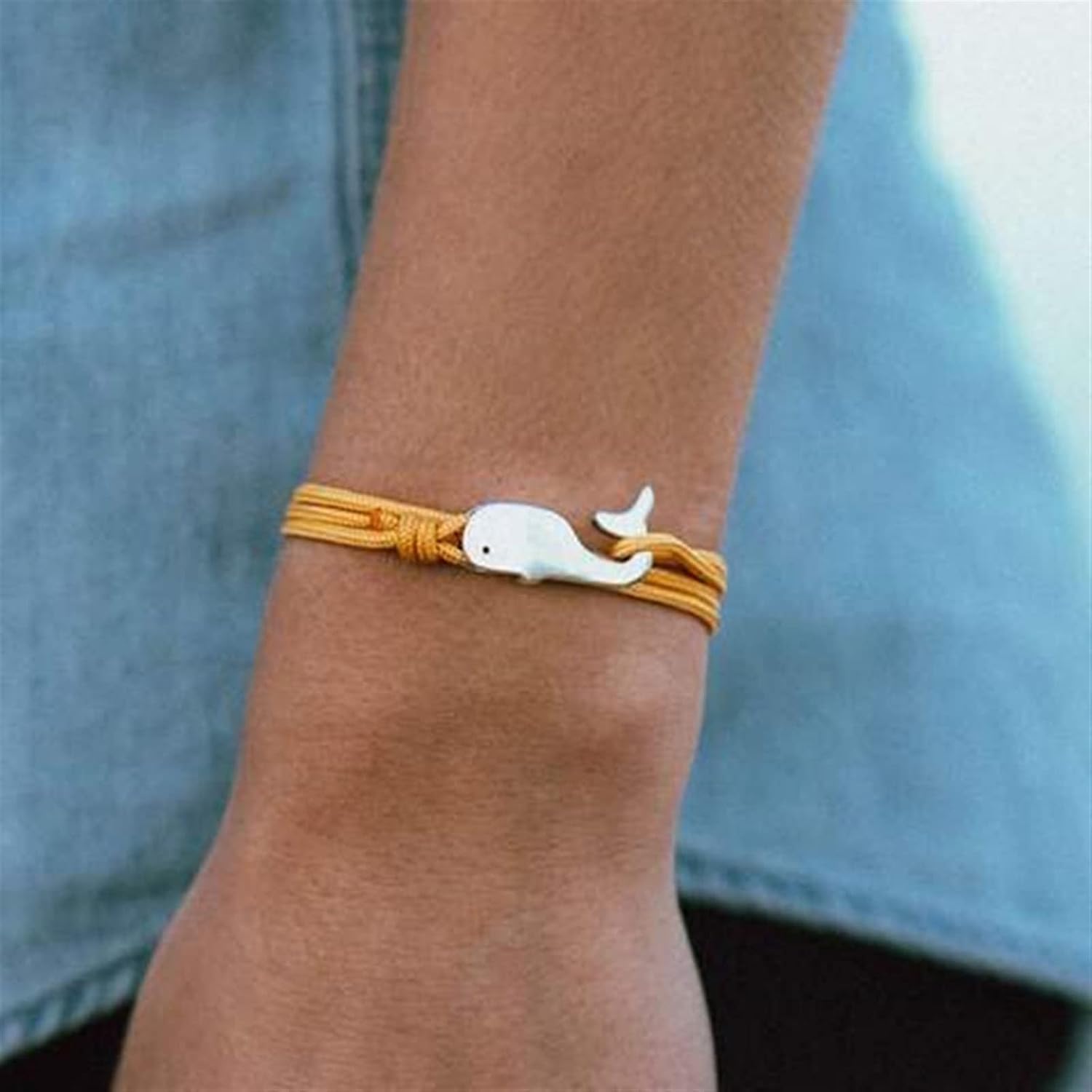 Bracelet Cord Whale Tail Anchor Bracelet Men Women Jewelry Wrap Metal Hooks