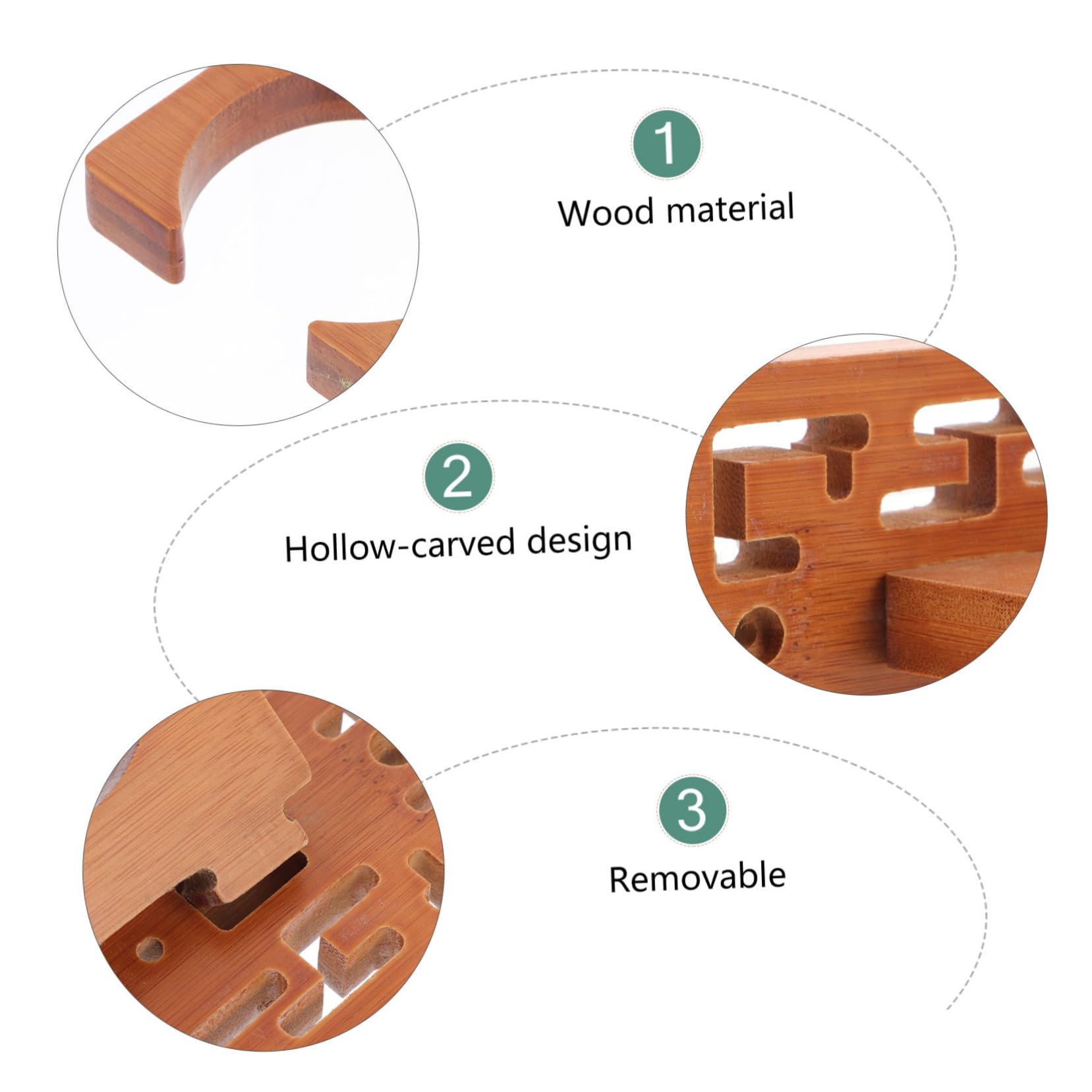 OSALADI 3 Set Di Ganci Da Parete Per Flauto in Legno Di Cucurbita Accessori Per Ukulele Erhu Strumento in Legno Gancio Da Parete Marrone