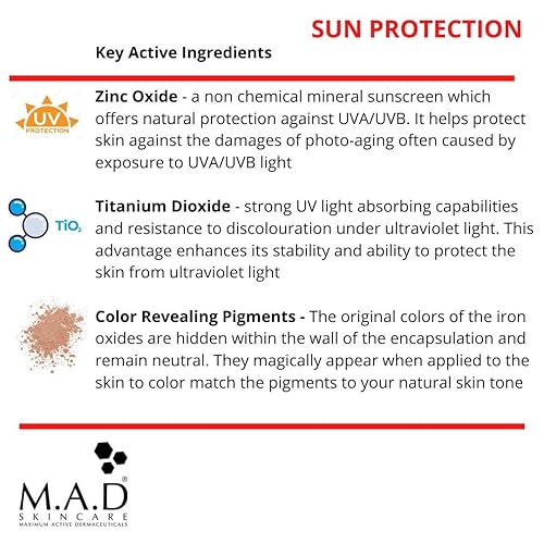 Miniatura 6 de MAD Protección solar para el cuidado de la piel protector fotográfico SPF 50 - Suero de base autoajustable neutromediano 106oz
