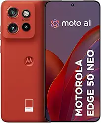 Smartphone Motorola Edge 50 Neo 5G - 256GB 16GB (8GB RAM+8GB Ram Boost) 50MP Sony Camera Moto AI Ultrarresistencia militar - Poinciana Vegan Leather