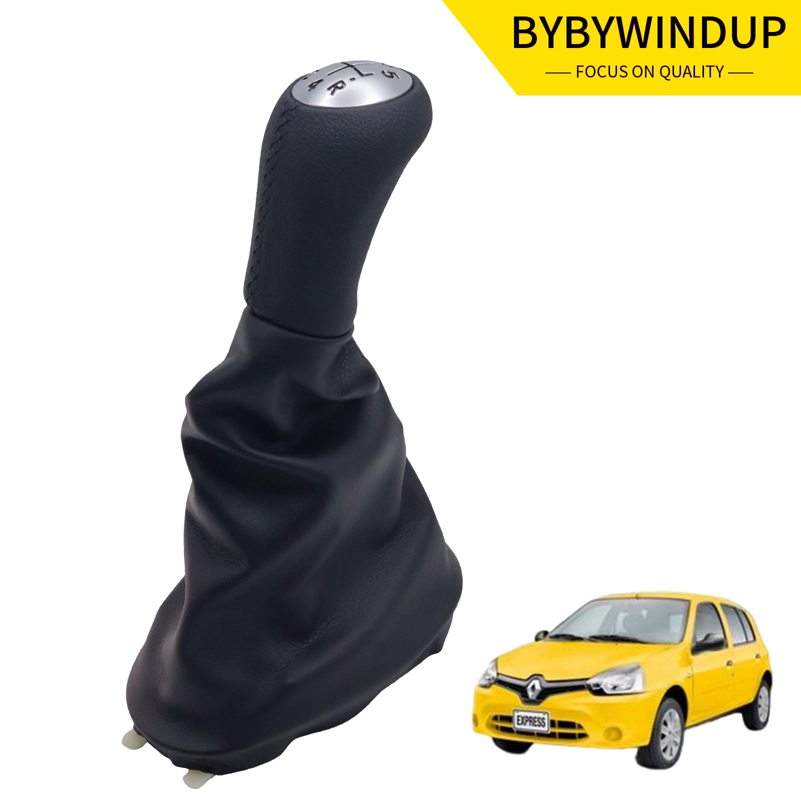 Pommeau de levier de vitesses à 5 rapports avec cadre Compatible avec Dacia Logan MK1 Sandero MK1 Stepway