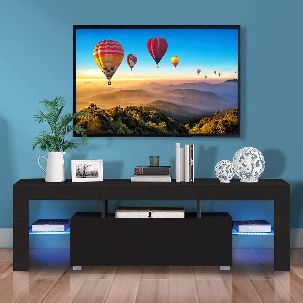 Amazon｜Ansley&HosHoテレビボード ロータイプ LEDライト付き