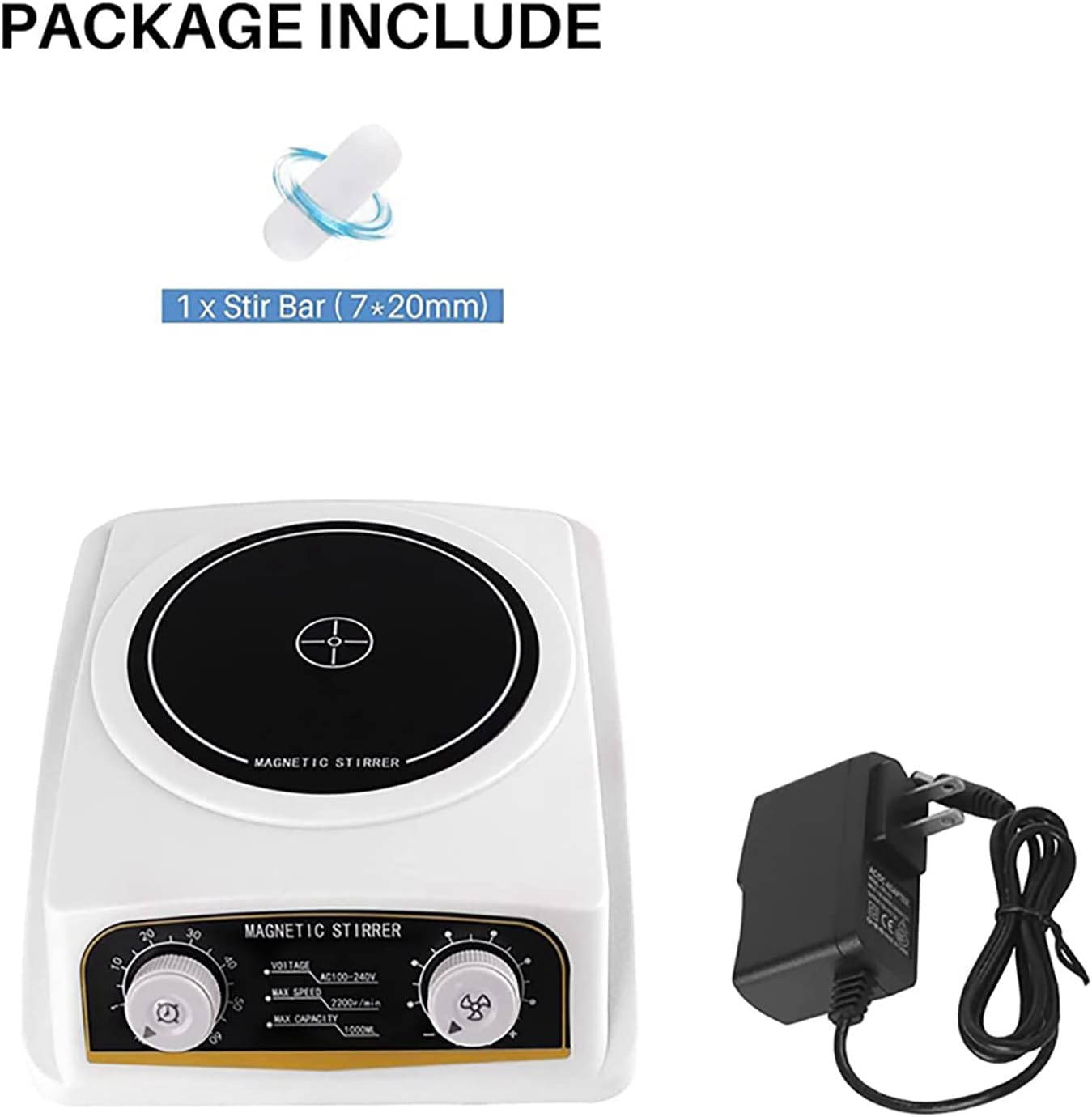 Laboratory Magnetic Mixer, Magnetic Stirrer with Timing and Speed Control Function, Maximum Stirring Capacity: 1000Ml, Speed Range 0-2200Rpm, Used in Biology and Chemical Industry