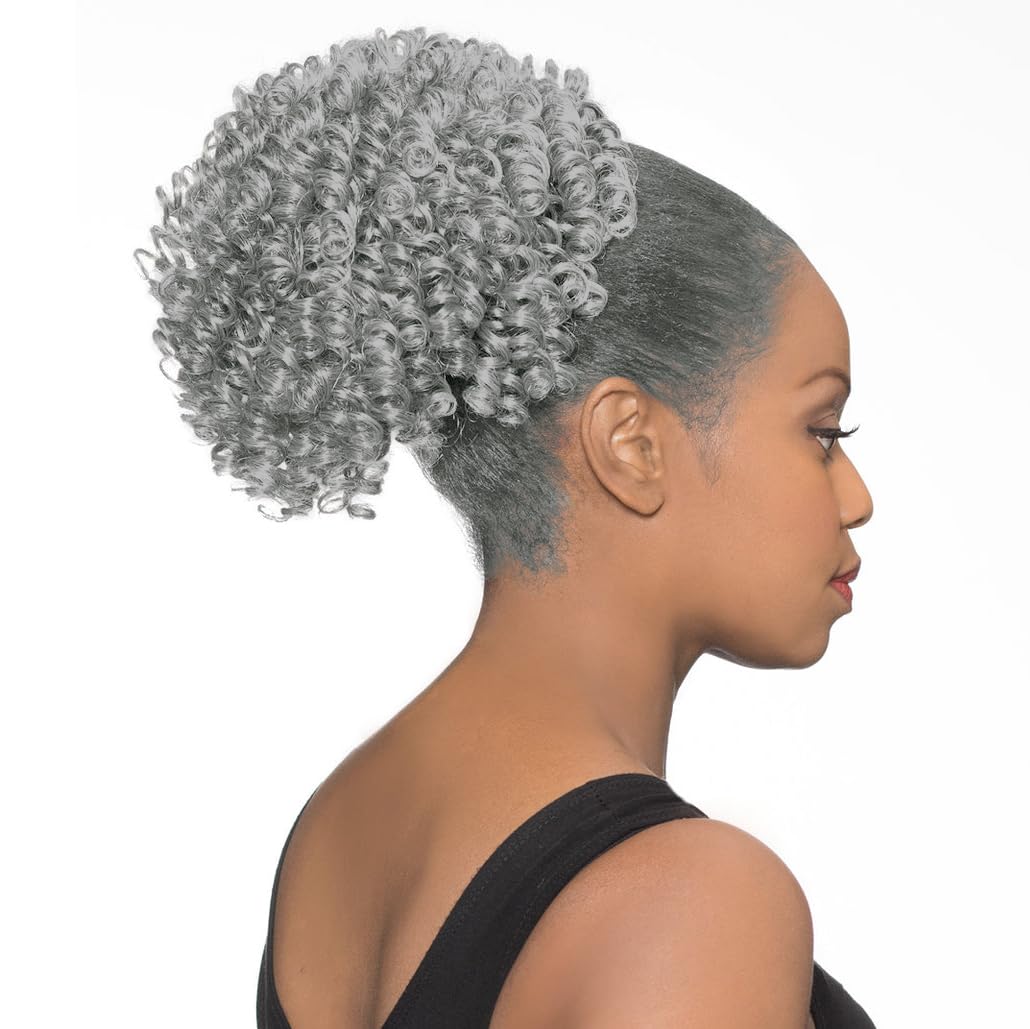 DS008 Ponytail Color 44 Charcoal Gray - Foxy Silver Wigs 8-10