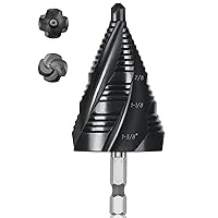 Vista 16 de Juego de 3 brocas escalonadas, brocas escalonadas de titanio HSS para metal, 28 tamaños con bolsa portátil