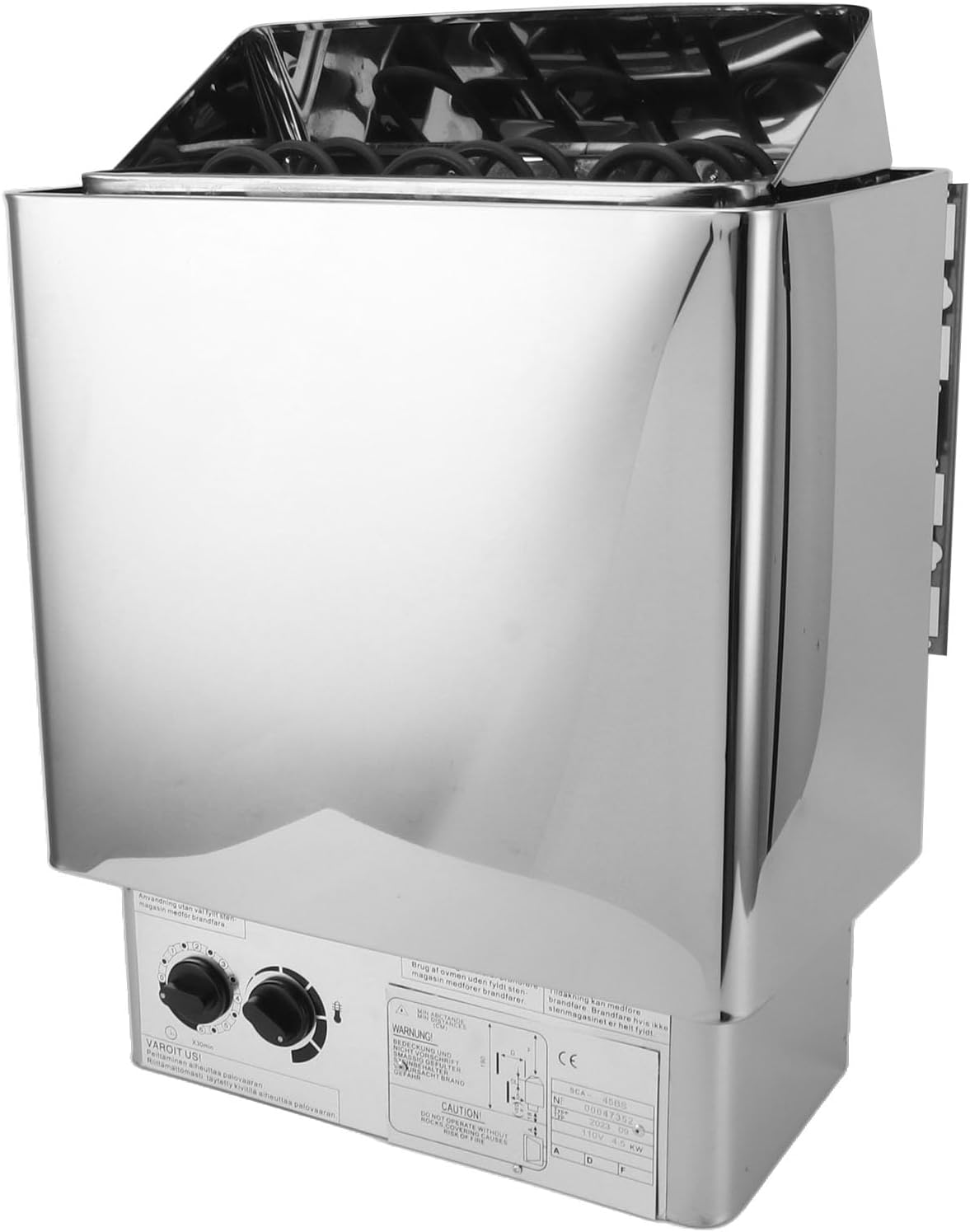 4.5KW Sauna Stove Stainless Steel Sauna Stove Internal Control Temperature Adjustable Sauna Heater 110V