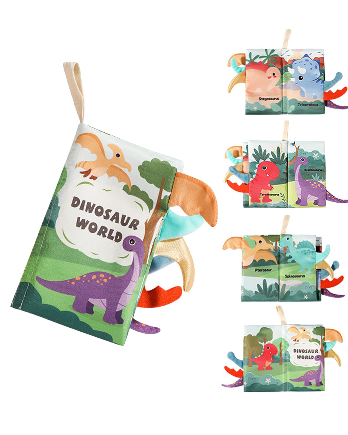 Cloth Books for Babies, Dinosaur Toddler Activity Toys, Baby Cloth Books, Cute Dinosaur Themed Infant Toddler Touch and Feel Fabric Crinkle Book Early Learning Sensory Development Toy (B0D3GG4VFG) Amazon Price History, Amazon Price Tracker