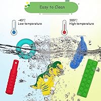 Vista 6 de Collares masticables para niños sensoriales, collar masticable sensorial para niños y niñas con autismo, TDAH, SPD, masticación, dentición, juguetes