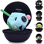 PILPOC theFube Fidget Cube with 12 Sides - Handy Anxiety Toys for Kids and Adults - Fidget Dice for Stress Relief & Focus - Anti Stress Cube for ADHD, ADD, with Carry Case (Light Blue & Mix)