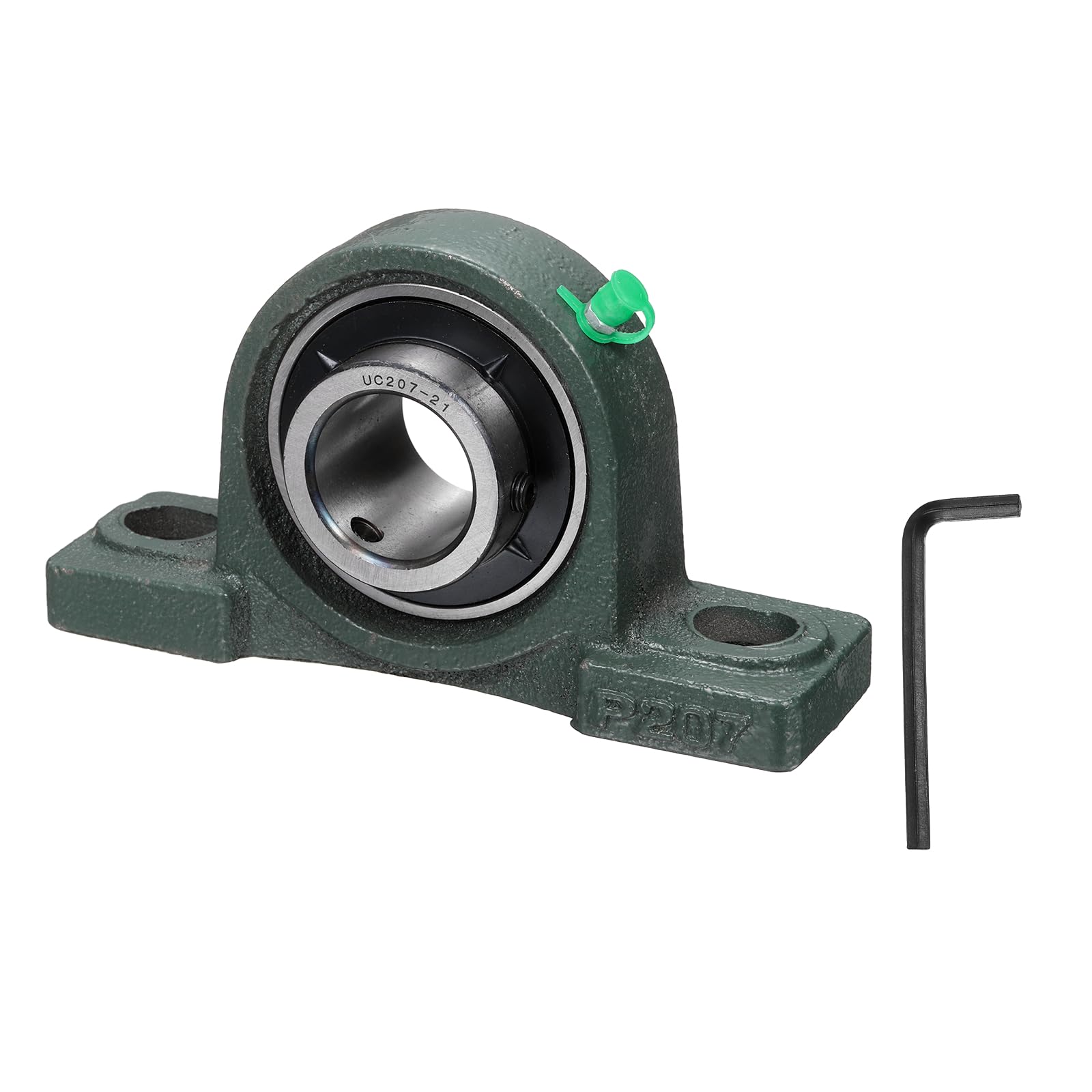 QUARKZMAN Rodamientos De Soporte UCP207-21 Diámetro Interno De 1-5/16 Pulgada Autoalineación Base De Acero Fundido Sólido Rodamiento De Bolas De Soporte Con Brida De Acero Cromado (ABEC3)