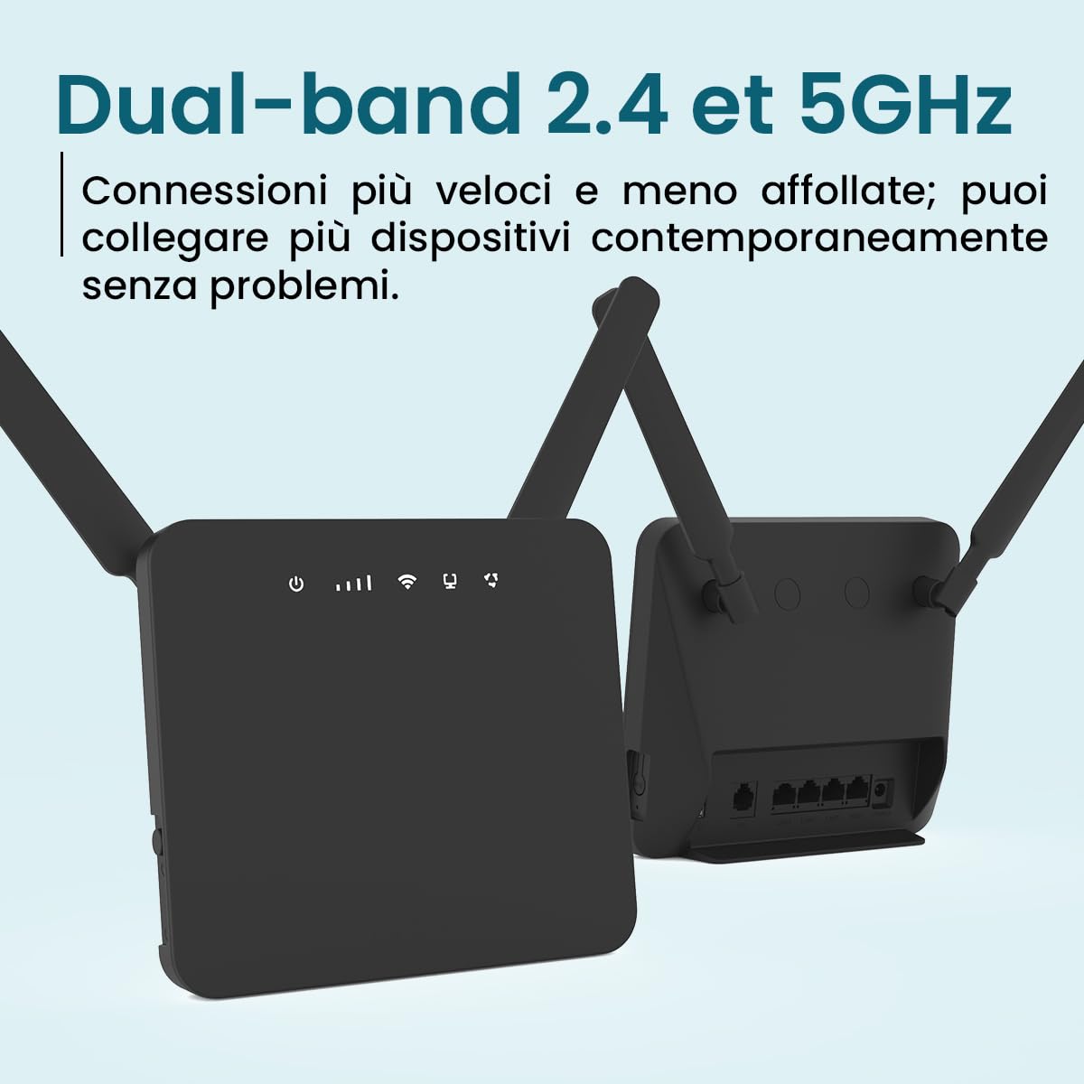 Router WiFi 4G portatile ADOC R46 Cat 6, WiFi fino a 300 Mbps