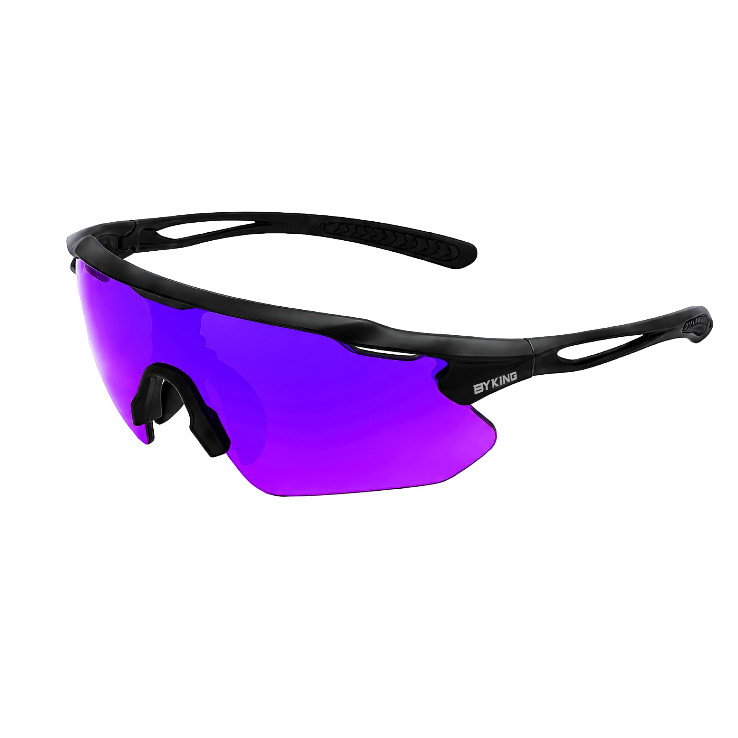 Byking Sport Sunglasses, Polarised Glasses For Men/Women, Sunglasses For Running Hiking Cycling Golf Cricket Beach Volleyball Rowing. Sport Protective Shades with UV400 Multi-colour Lens. (Purple)