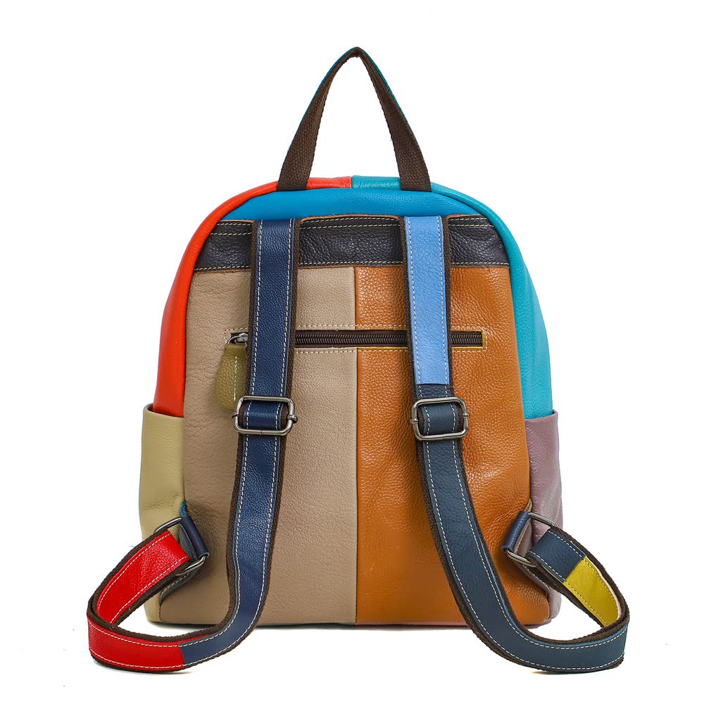 Mochila, bolso de viaje para mujer, mochila de cuero, mochila para mujer de color