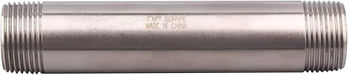 Miniatura 61 de 1/2" X 1/2" NPT Macho NPT Acero Inoxidable 304 Acoplamiento De Tubo De Acoplamiento De Acoplamiento De Tubo De Montaje 4" Longitud