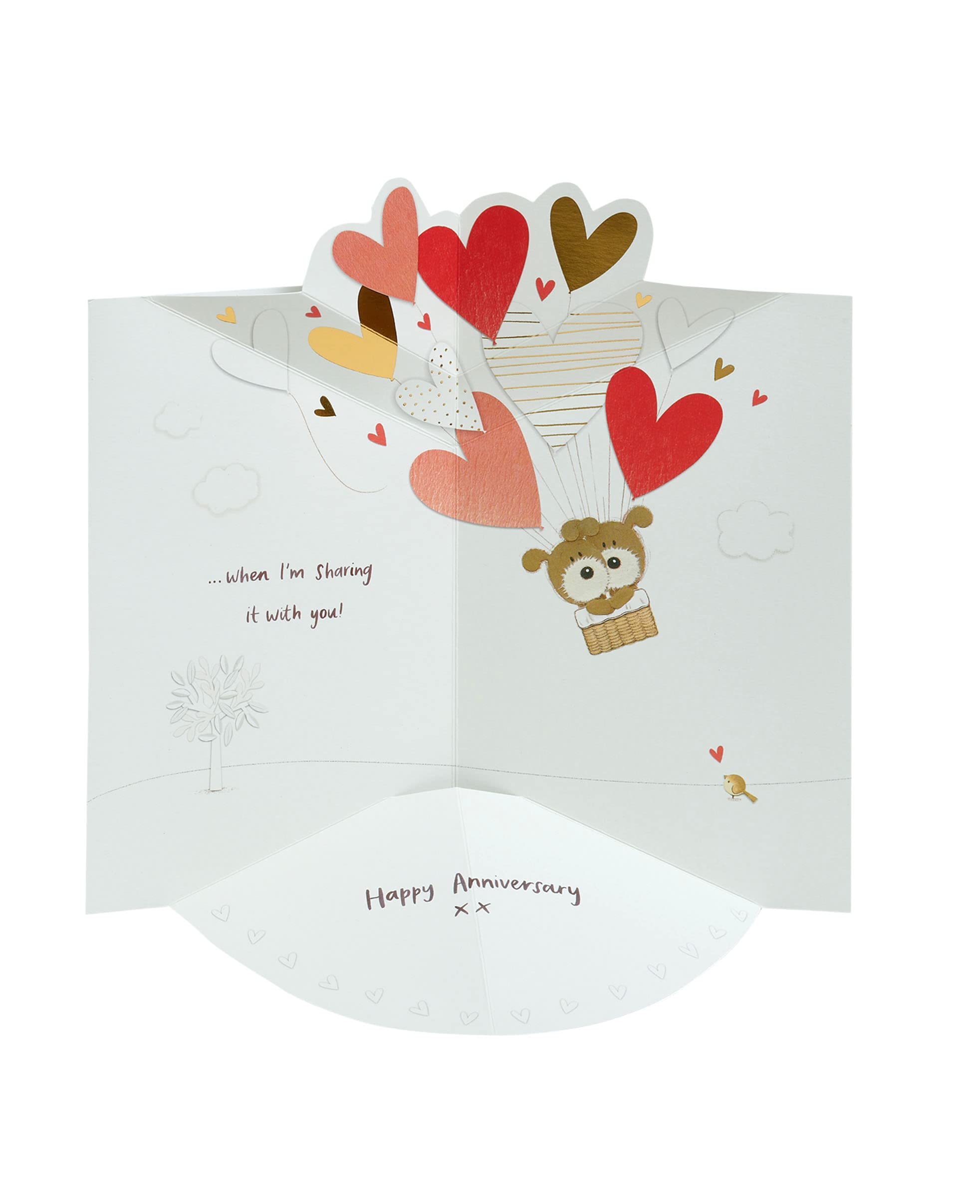 UK Greetings Wedding Anniversary Card for Husband - Lovely Design, Multi, 149 mm x 229 mm - Image 2