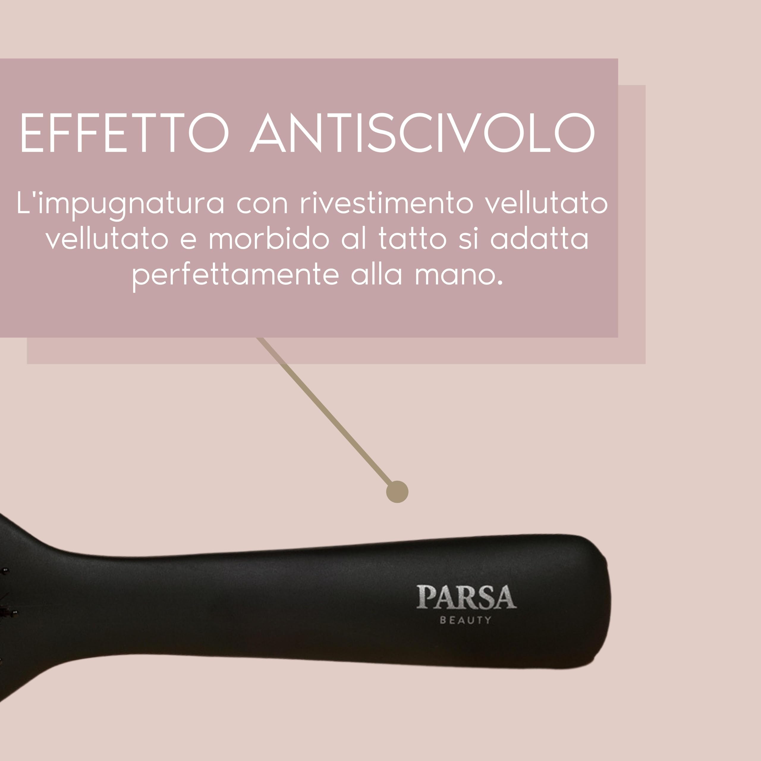 Parsa Beauty Spazzola Professionale al Keratina + Biotina (Spazzola a pale) – Spazzola per Lisciare e Cura dei Capelli – Spazzola per Capelli Ricci – Spazzola per Capelli Lunghi