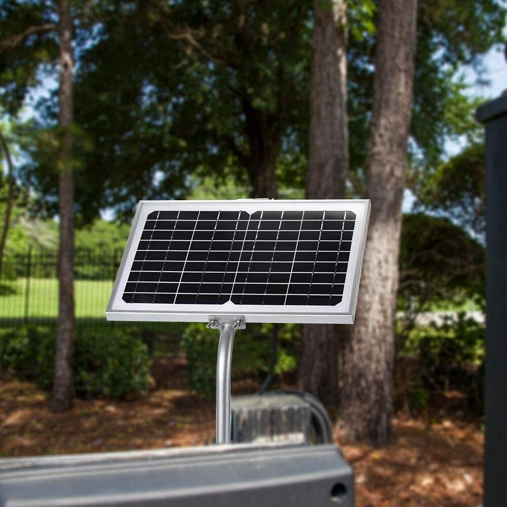 SUNER Power Kit caricabatterie alimentato a pannello solare da 10 Watt + staffa di montaggio tubolare per apriporta automatico, recinzione elettrica, ecc