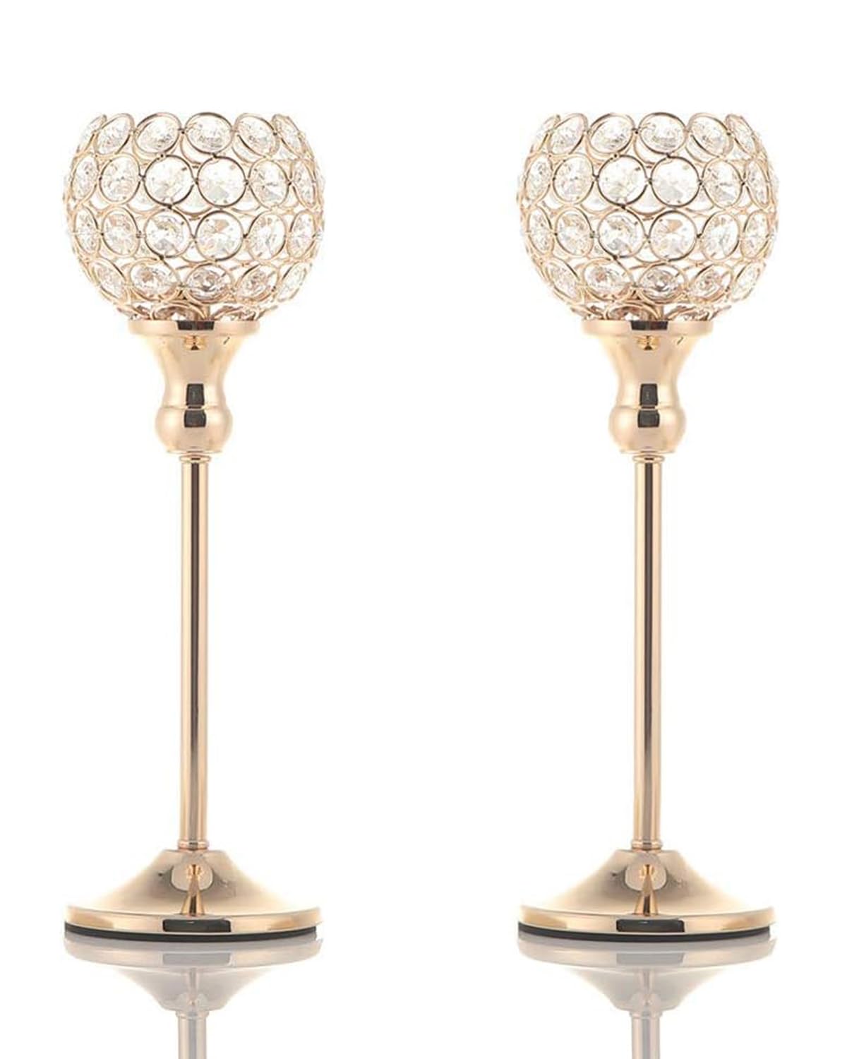 Sponsored Ad – VINCIGANT 2 Pcs Gold Candle Holders, Crystal Candlestick Holders, Tea Light Holder Ornaments for Living Room, Wedding Table, Christmas Decoration, Anniversary Present, 13" Tall