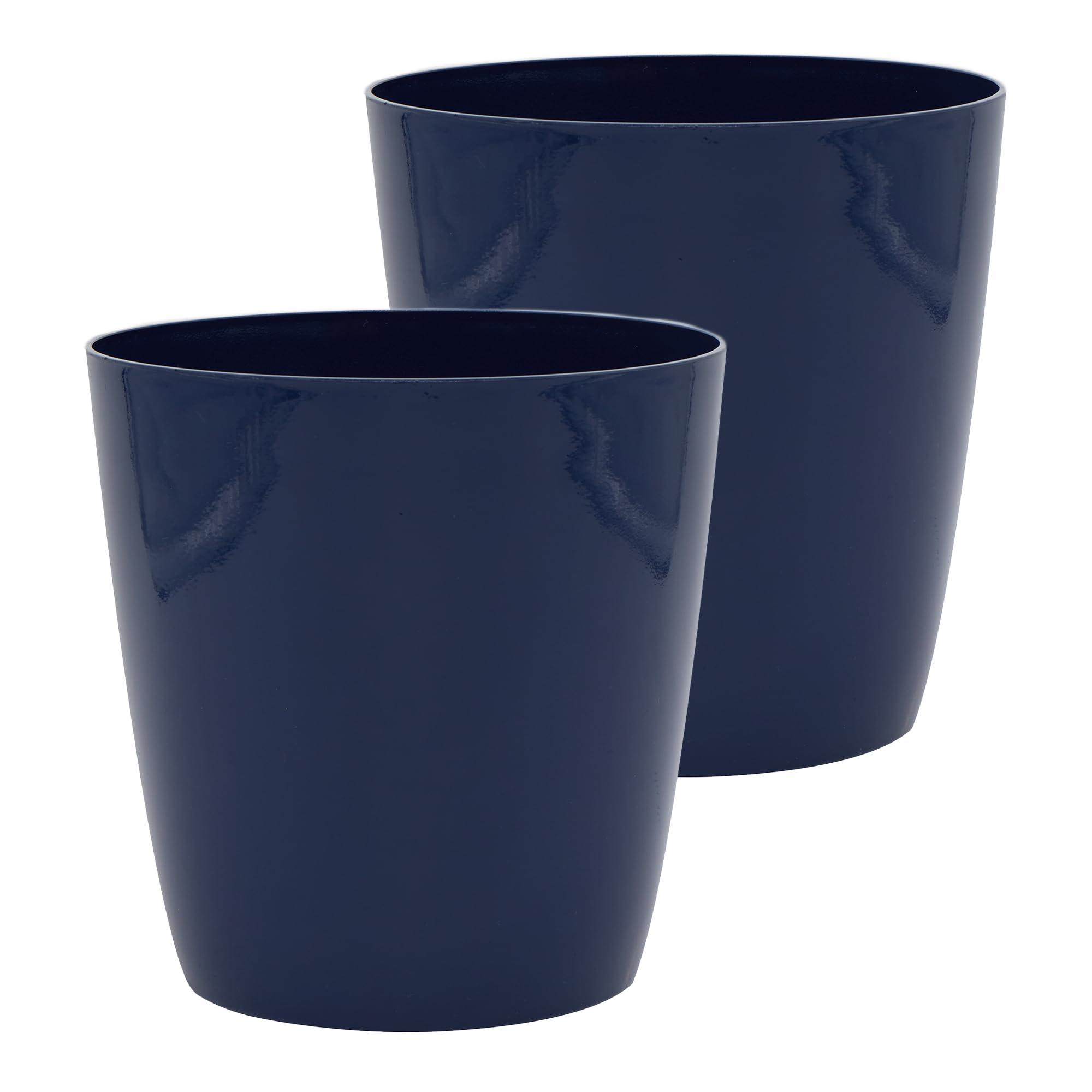 The HC Companies 12 Inch Aria Round Self Watering Planter - Plastic Plant Pot for Indoor Outdoor Plants Flowers Herbs, Sapphire Blue (Pack of 2)