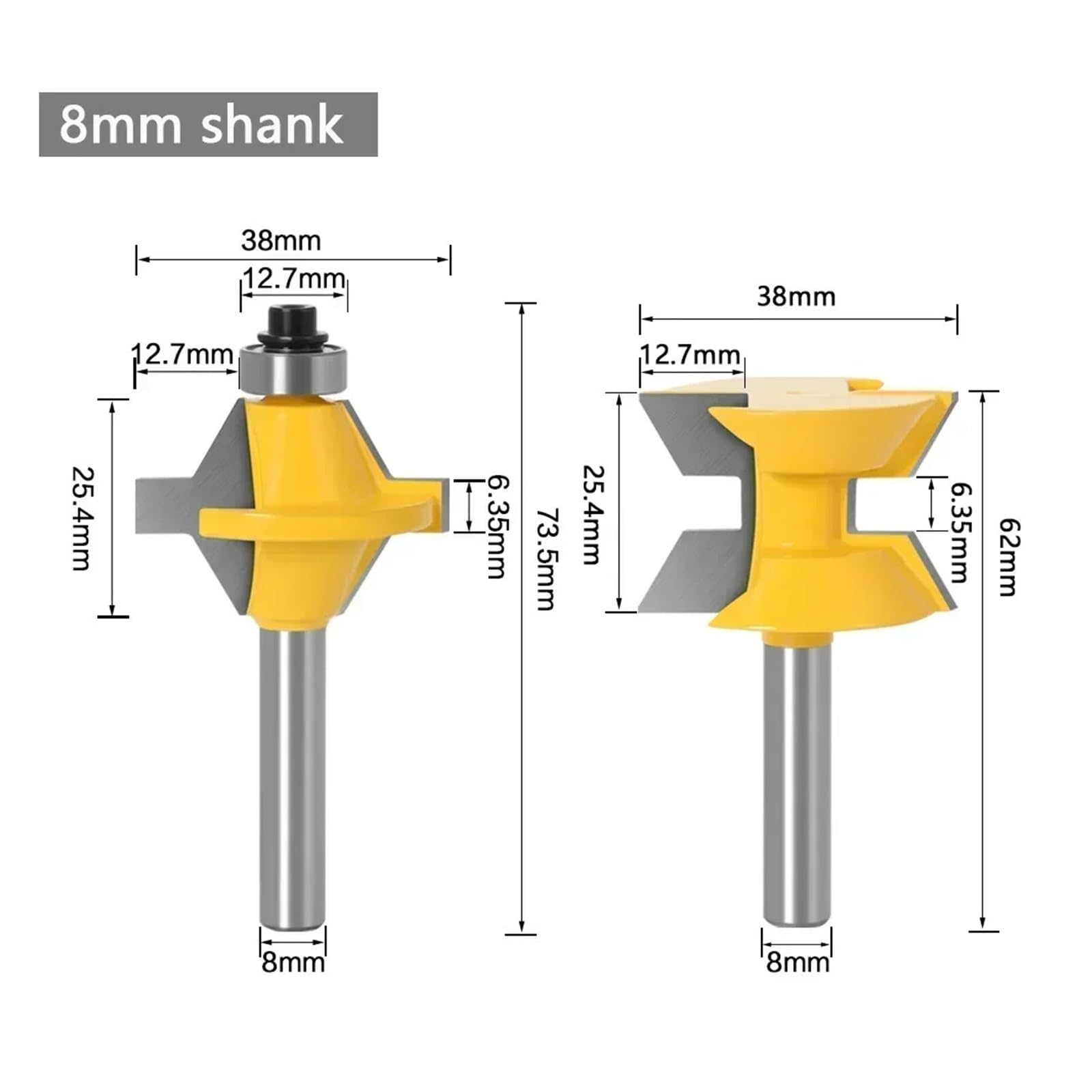 2 Sztuk 1/2 "12.7MM 12MM 8MM Frez Trzpieniowy Do Rzeźbienia W Drewnie Zestaw Bitów Routera 120 Stopni Rowek Obróbki Drewna Dłuto Narzędzie(03)