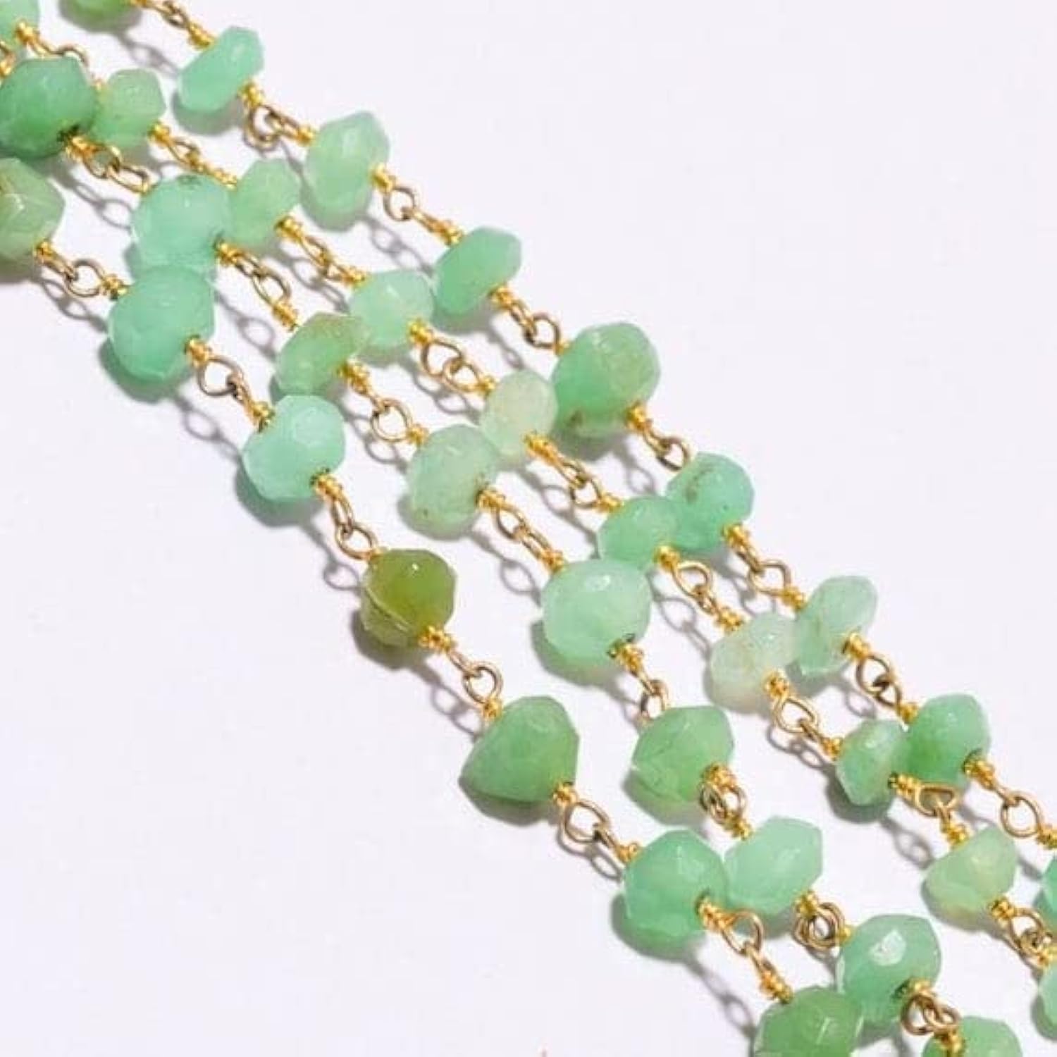 Chrysoprase naturelle en perles rondelles facettées 3-4mm pour création de bijoux DIY