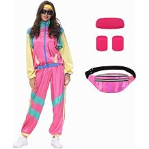 Womens 80s Tracksuit Set Outfits Windbreaker Workout Sweatsuit