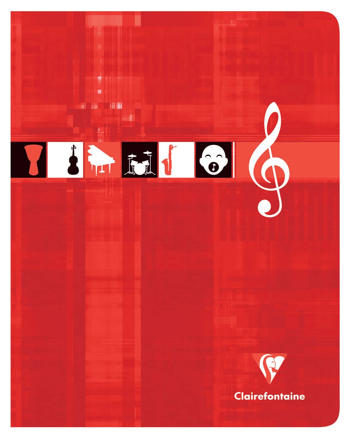 Clairefontaine 3798C - Cuaderno con grapas de música y canciones, 17 x 22 cm, 56 páginas, pequeñas baldosas y coberturas con líneas, papel blanco 90 g, tapa para Sobres con película, color aleatorio