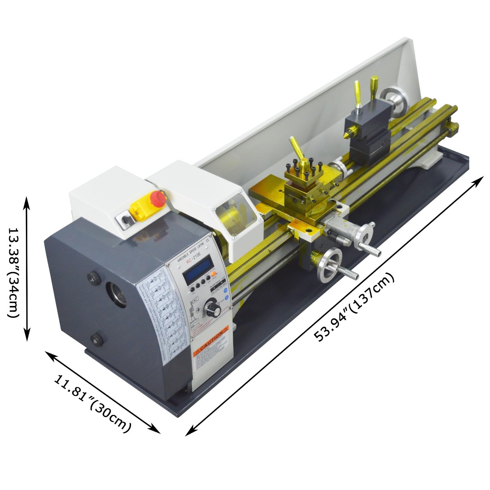 BEILOCKERY Metal Lathe RC-210E Automatic Inch/Metric Conversion 1100W Benchtop Electronic Gear Lathe Machine 50-2500rpm Variable Speed 8
