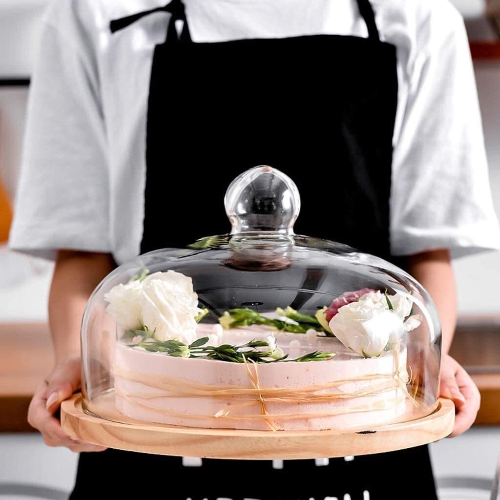 Cúpula de Postre para repostería, Cocina, Verduras y Frutas, Cubierta de Vidrio Transparente, Cubierta Antipolvo, cúpula para Queso y nueces (tamaño: 22,3 cm) (26 cm)