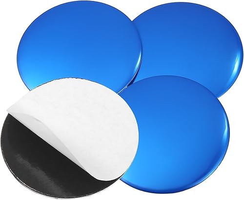 Miniatura 6 de ACROPIX Tapacubos centrales universales de 2.224 in para coche, calcomanía con emblema azul brillante, paquete de 4