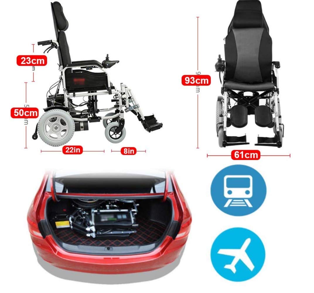 Amazon.co.jp: ヘッドレスト付き電動車椅子、折りたたみ式および頑丈な