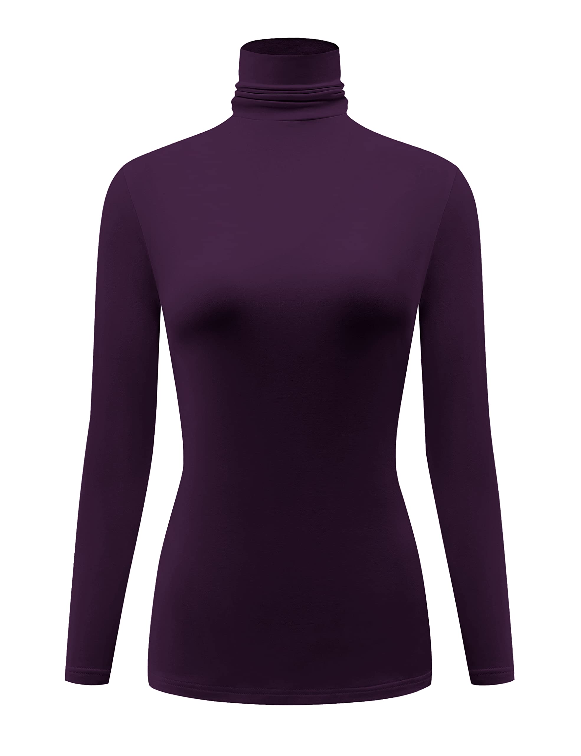 Kindcall Casual Turtleneck Tops Lightweight Long Sleeve Soft Thermal Shirts for Women