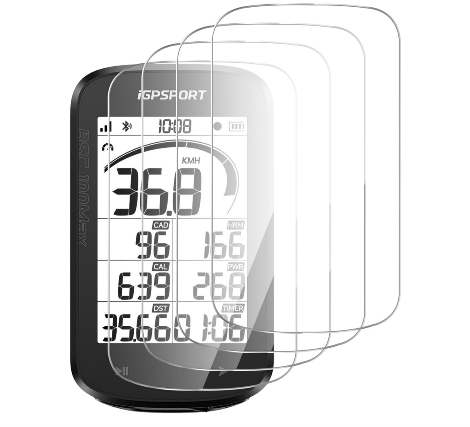 Pellicola Protettiva Vetro Temperato per iGPSPORT BSC100 Max, 4 Pezzi, Trasparente
