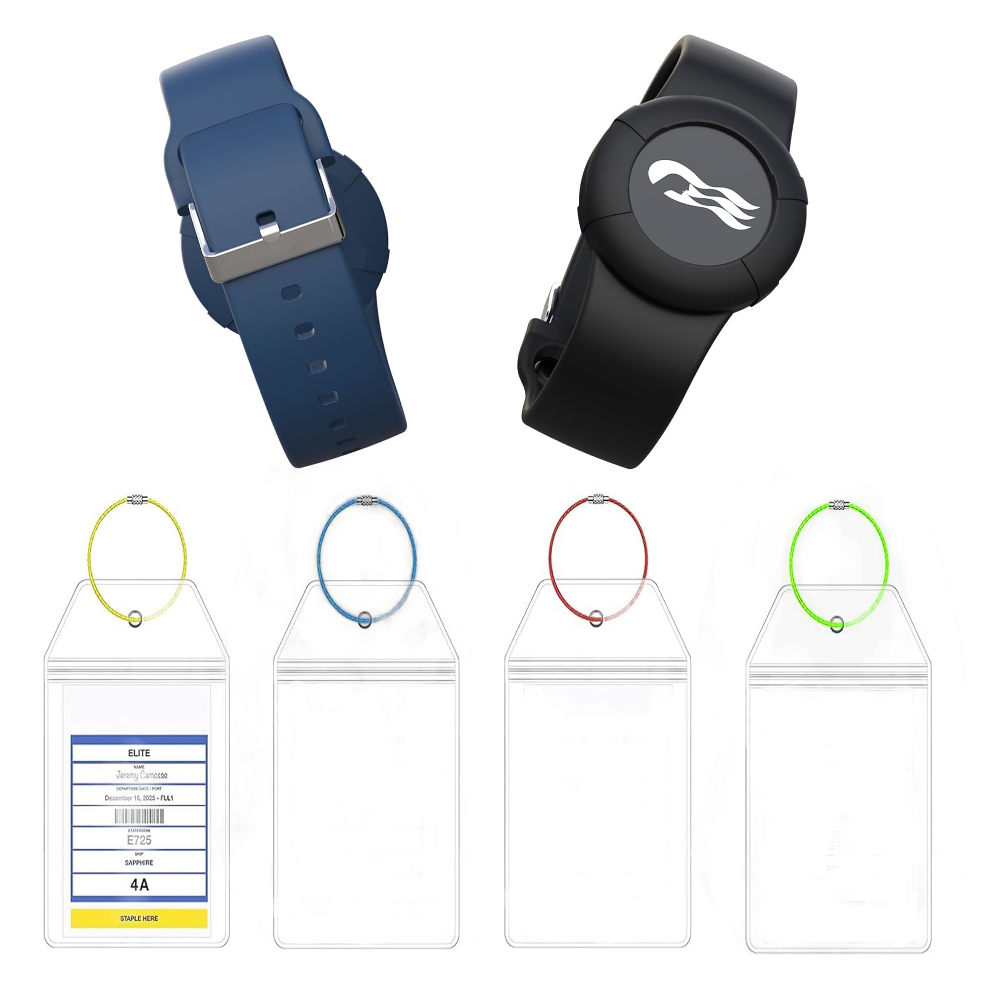 2-Pack Princess Cruise Medallion Holder Accessories & 4-Pack Waterproof Cruise Luggage Tag - Zip Seal Pouch for Carnival Ocean Medallion (2023, 2024,