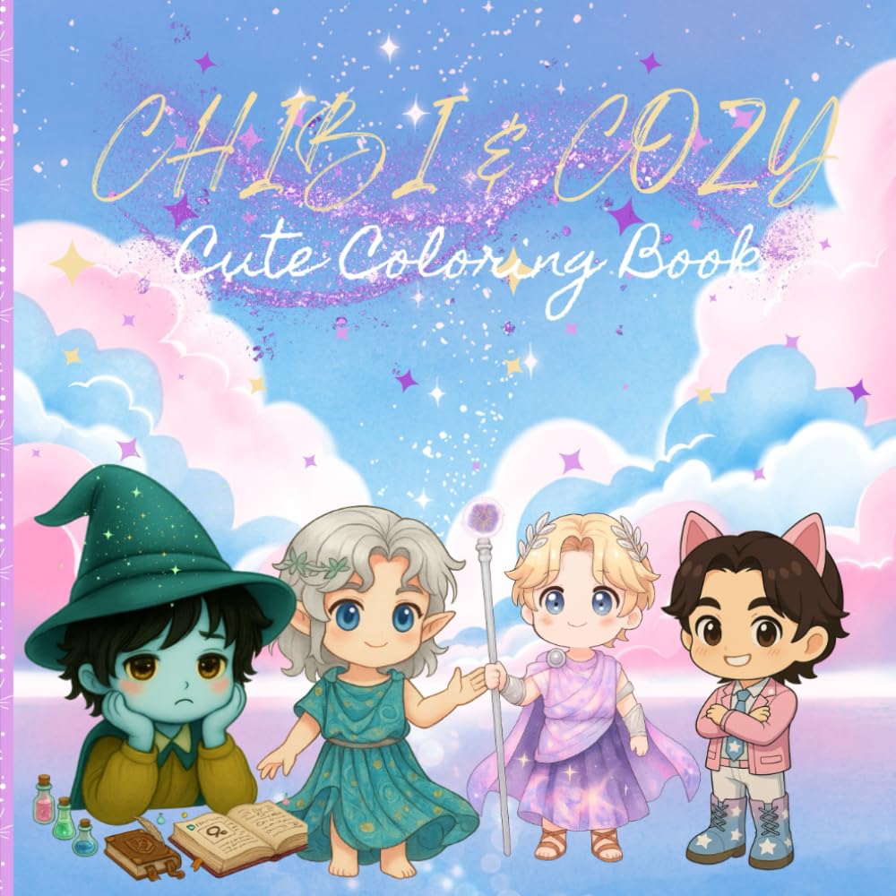 Chibi & Cozy Cute Coloring Book: Bold and Easy, Simple and Big Designs for Relaxation Featuring a Heartwarming Collection of Chibi-style Magic Characters!