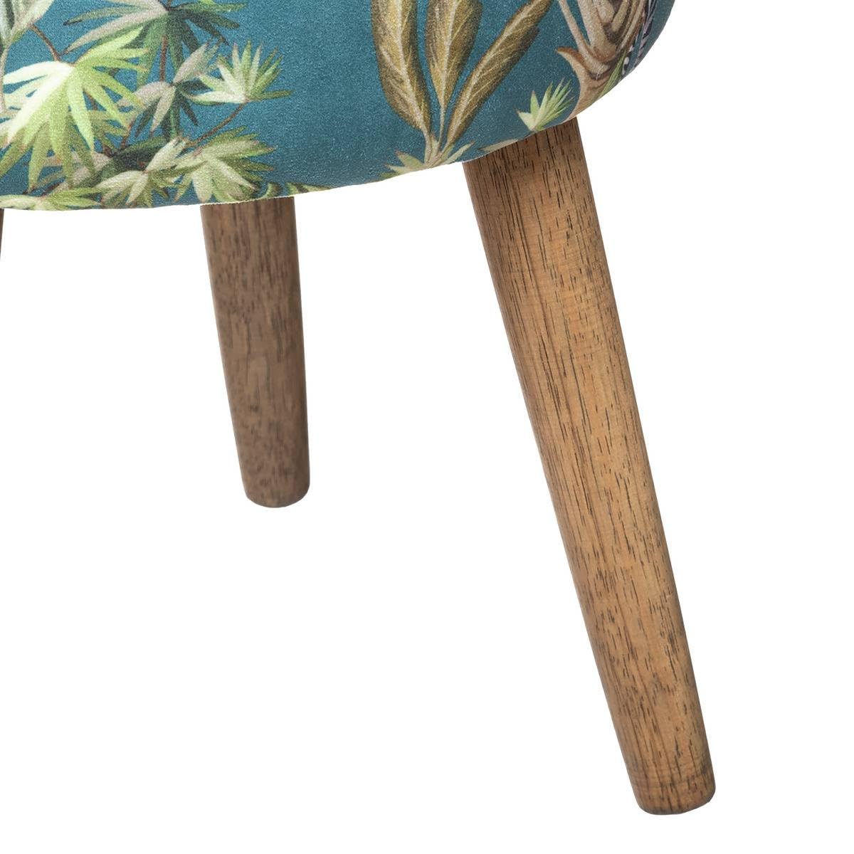 Tabouret Motifs Jungle H40 Sango Atmosphera - Emeraude