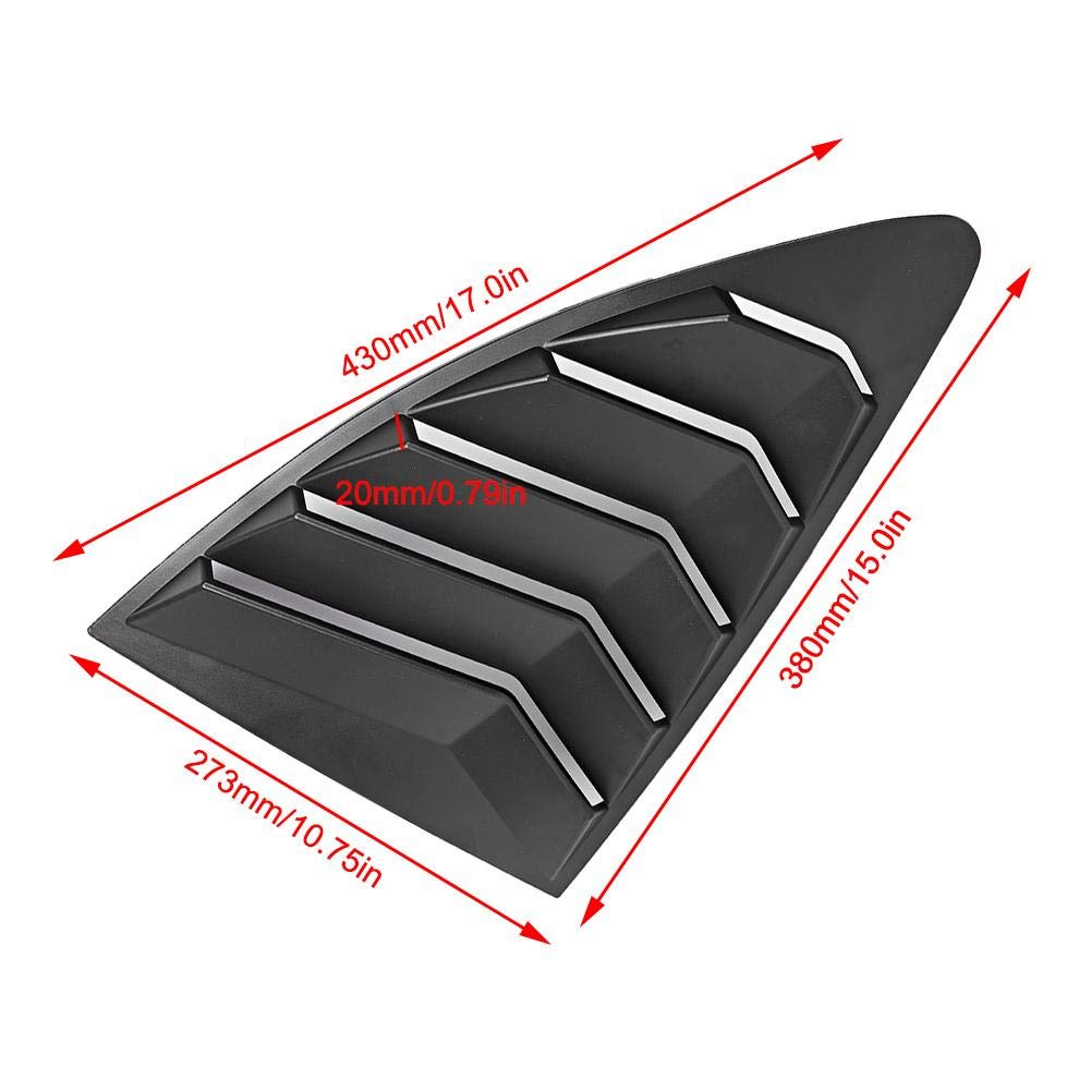 KIMISS Persiennes de fenêtre latérale, 2pcs Persiennes de Lunette arrière en ABS Panneau de Spoiler pour 86 GT86 2013-2019 (Noir Mat)