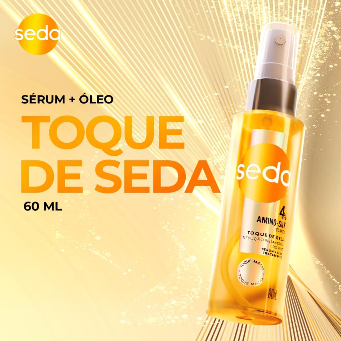 Toque de Seda Sérum Óleo Tratamento 4% Amino-Silk Complex 60ml