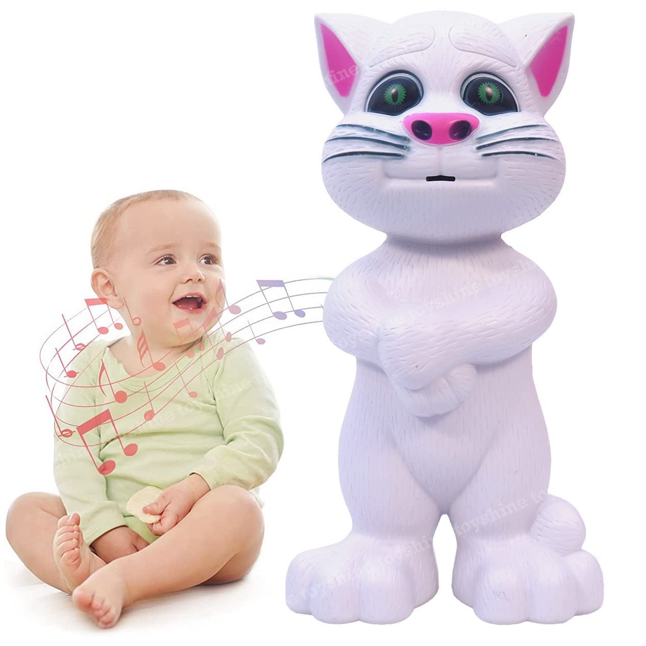 Toyrist Talking Cat Toy for Kids | Interactive Sound Repeating Toy | Educational & Fun Gift for Boys & Girls | Battery Operated Talking Pet | Safe Plastic Cat Figure | Age 3+ Years