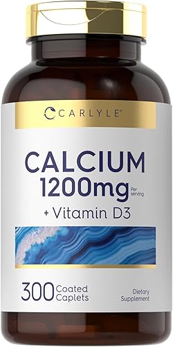 Carlyle Calcio 1200 mg con vitamina D3 | 300 comprimidos | Sin OMG, sin gluten y vegetariano