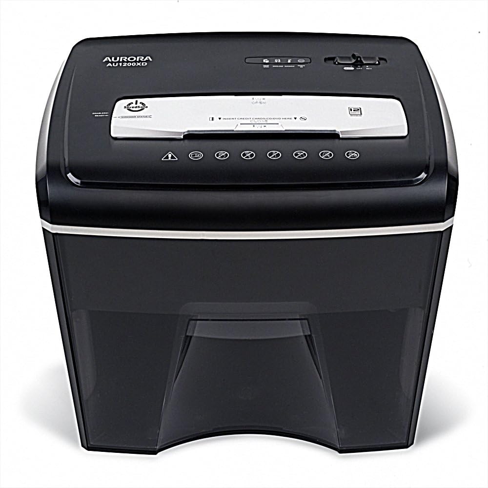 Aurora AS810SD 8-Sheet Strip-Cut Paper, CD and Credit Card Shredder Basket: Office Products